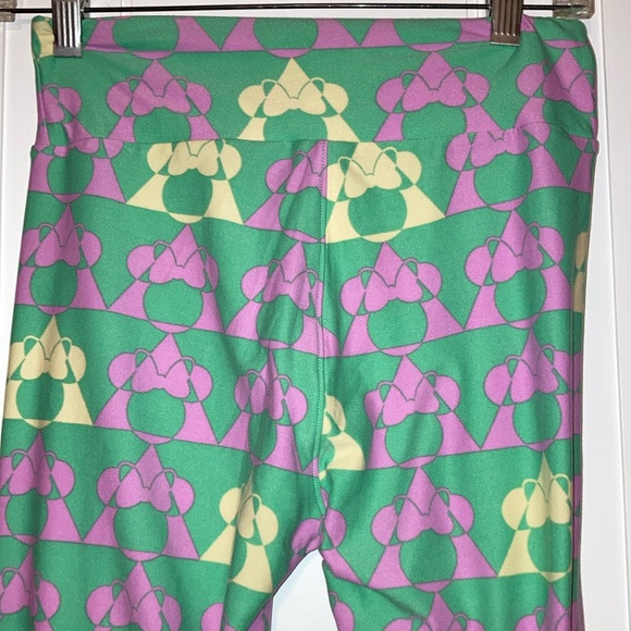 Lularoe Disney Leggings Green Pink Yellow Polyester & Spandex One Size - Picture 6 of 14